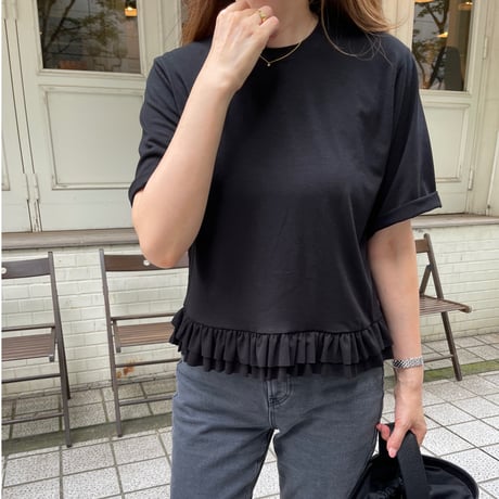 Frill t-shirts (Black)