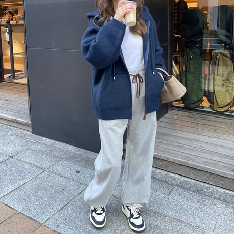 Foodie knit parker (Navy)