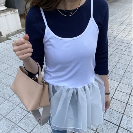 Tulle camisole(White)
