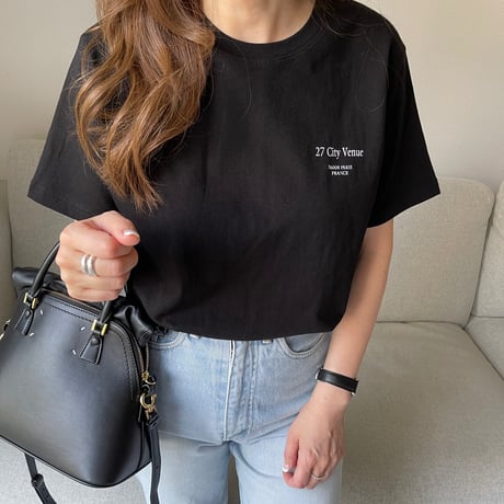 Back print logo t-shirts(Black)