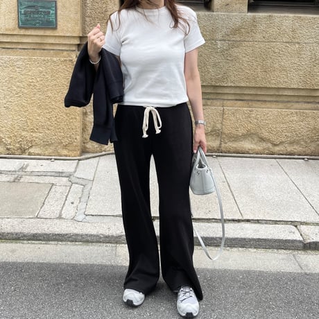 Soft flare sweat pants(Black)