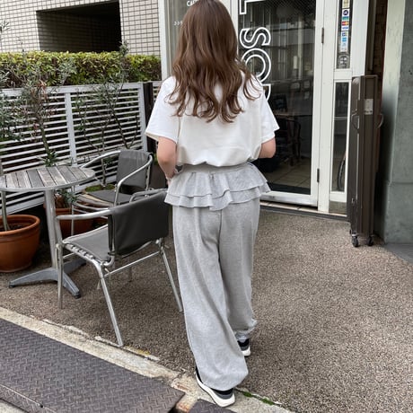 Frill sweat pants(Gray)