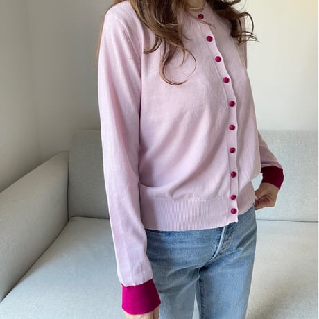 Bicolor cardigan(Pink)