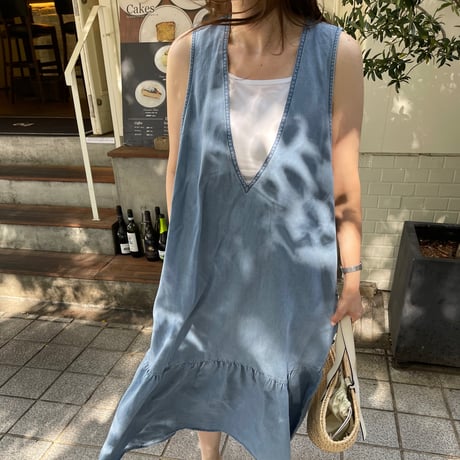 Flare long onepiece(Light blue)