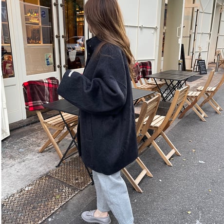 【Hand made】Wool100% Over coat(Black)