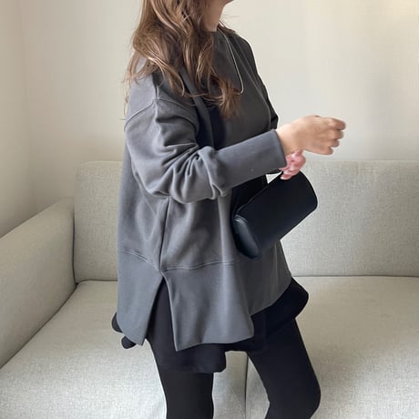 Slit design sweat(Charcoal gray)