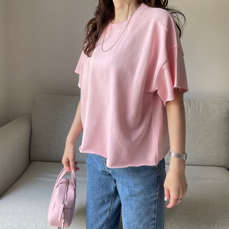 Cropped sweat tops(Pink)