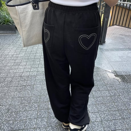 Heart sweat pants (Black)