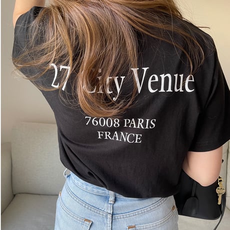 Back print logo t-shirts(Black)