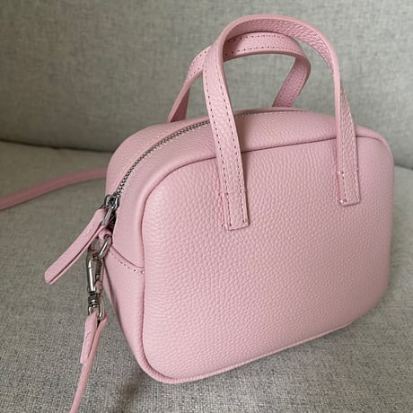 Leather mini square bag(Pink)