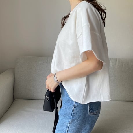 Cropped sweat tops(Ivory)