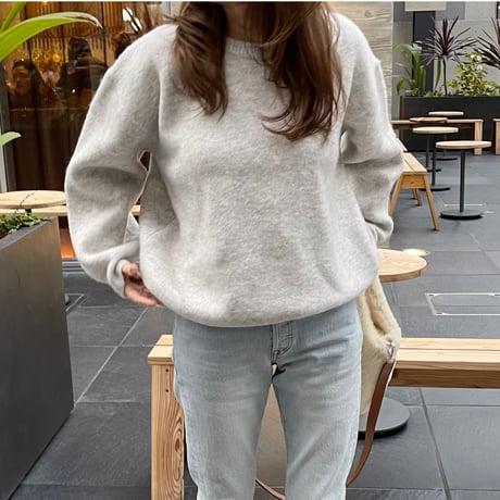 Wool blend crew neck knit(Oatmeal)