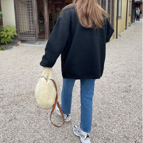 Over size wool knit(Black)