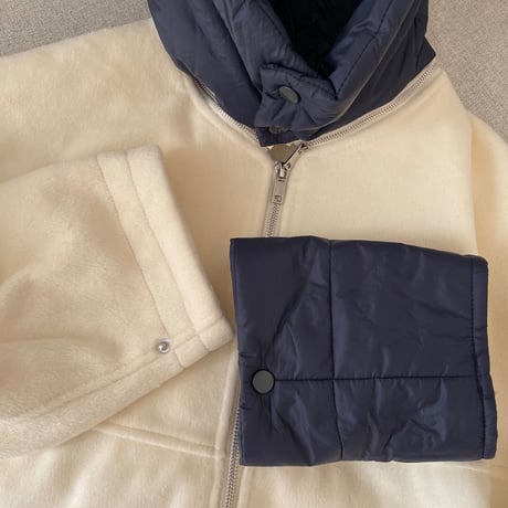 2way wool short coat (Ivory)