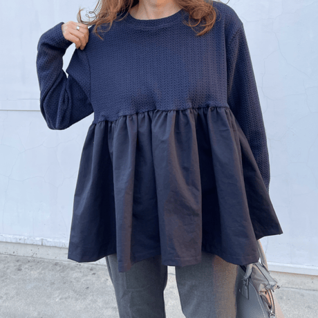 Volume flare pullover (Navy)
