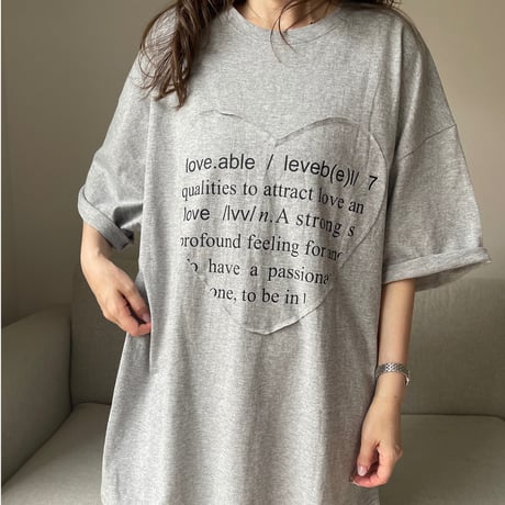Heart over t-shirts(Gray)