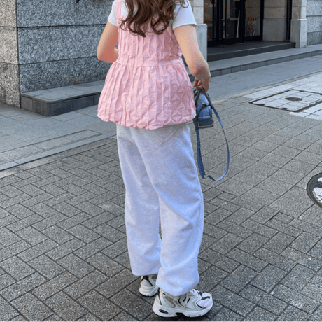Heart pocket sweat pants(Light gray)