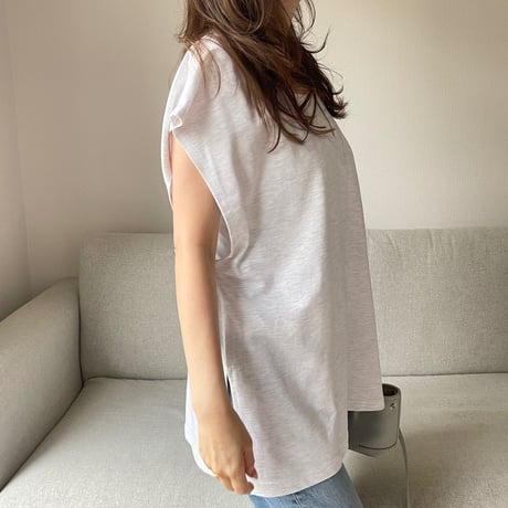 V-neck sweat vest(Light gray)