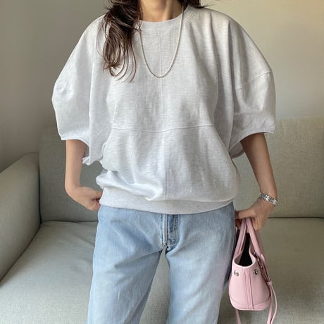 Wide balloon sweat tops(Gray)