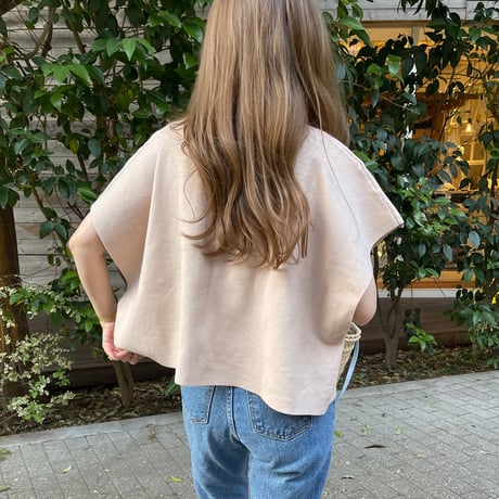 Knit cape cardigan(Beige)