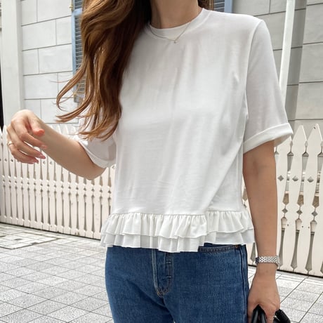 Frill t-shirts (White)
