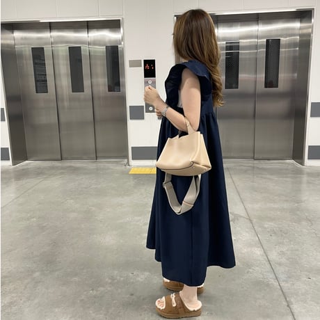 Sholder frill long onepiece
