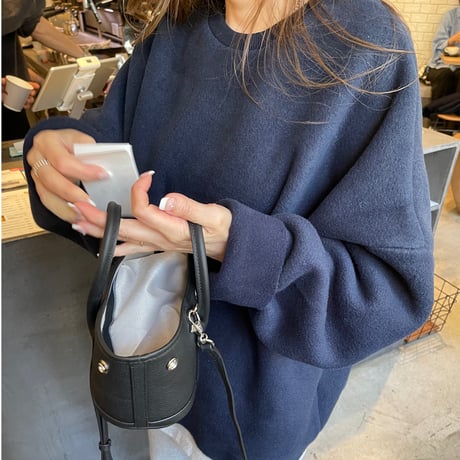 Fleece wide pullover(Navy)