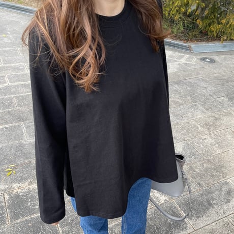 A-line flare t-shirts (Black)