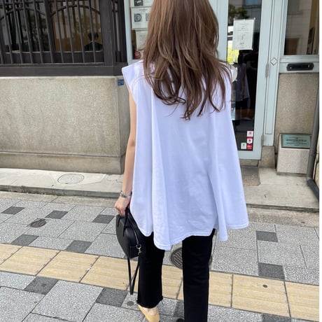 Wide flare cutsew(White)
