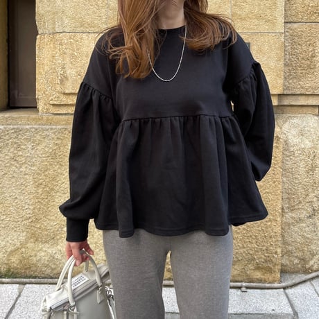 Balloon sleeve pullover (Black)