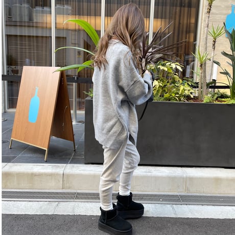 Side slit over cardigan(Gray)