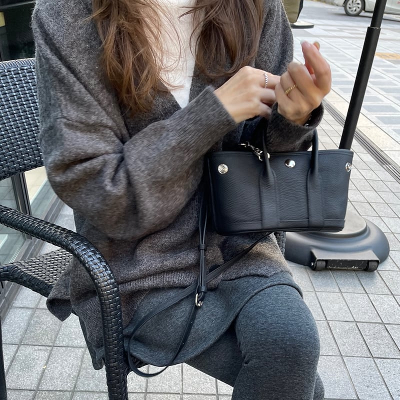 バッグ Leather mini tote bag(Black) Leather mini tote bag(Black) | K