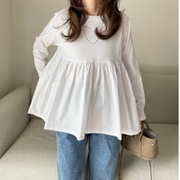 Flare gather tops(White)