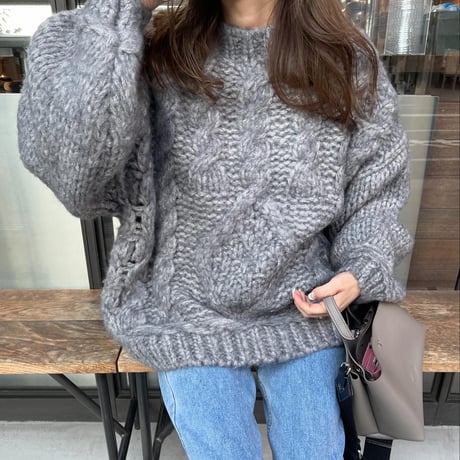Low gauge volume knit(Gray)