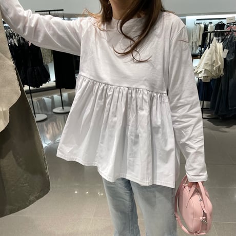 Flare gather tops(White)