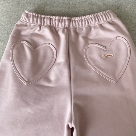 Heart pocket sweat pants(Pink)