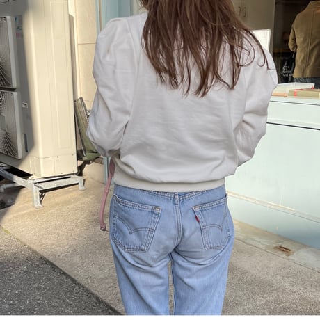 Puff sleeve sweatshirts(White)