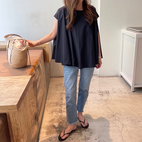 Flare wide tops(Navy)