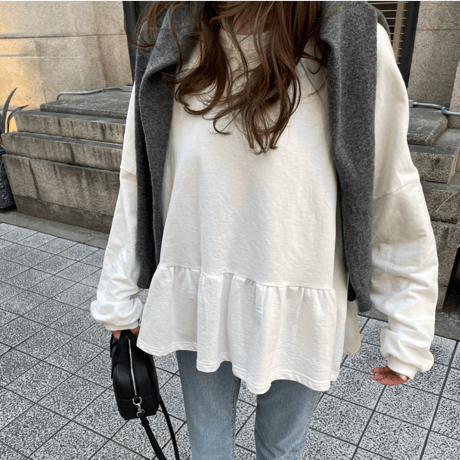 Teard flare sweat(White)