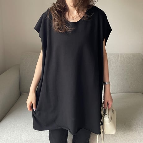 Cutoff sweat mini onepiece(Black)