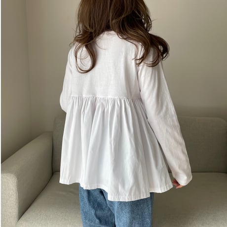 Flare gather tops(White)