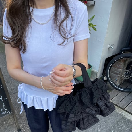 Frill rib tops(White)