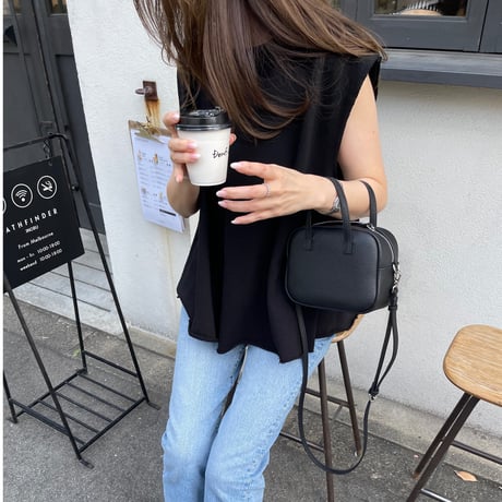 Tuck flare sweat tops(Black)