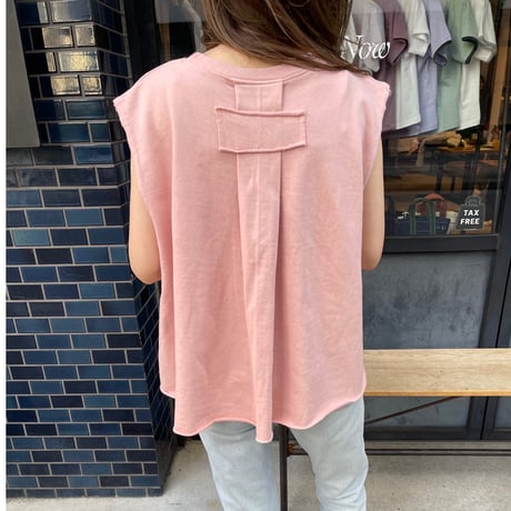 Tuck flare sweat tops(Pink)