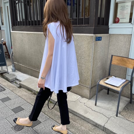 Wide flare cutsew(White)