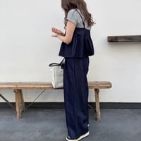 Flare camisole setup(Navy)