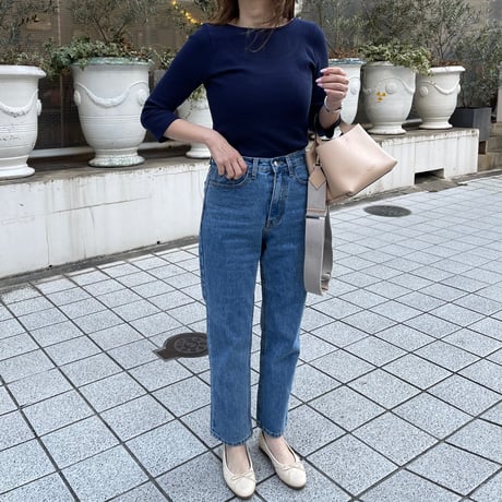 2way waffle tops(Navy)