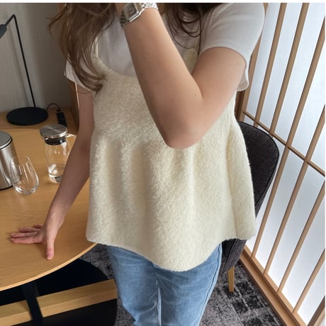 Bouclé knit camisole (Ivory)