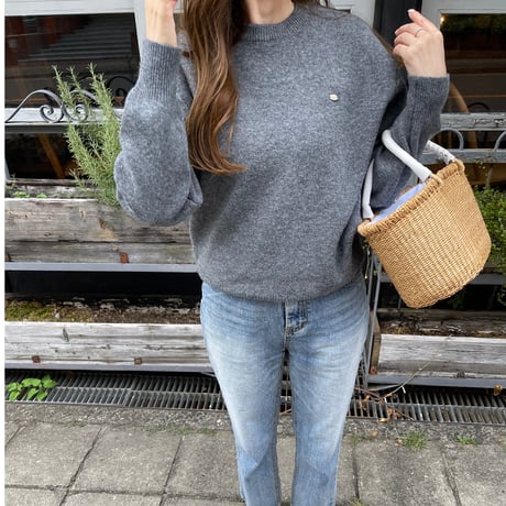 Gold plate basic knit(Charcoal gray)