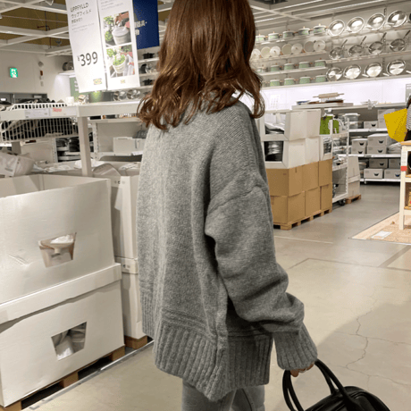 Over size pocket cardigan (Gray)
